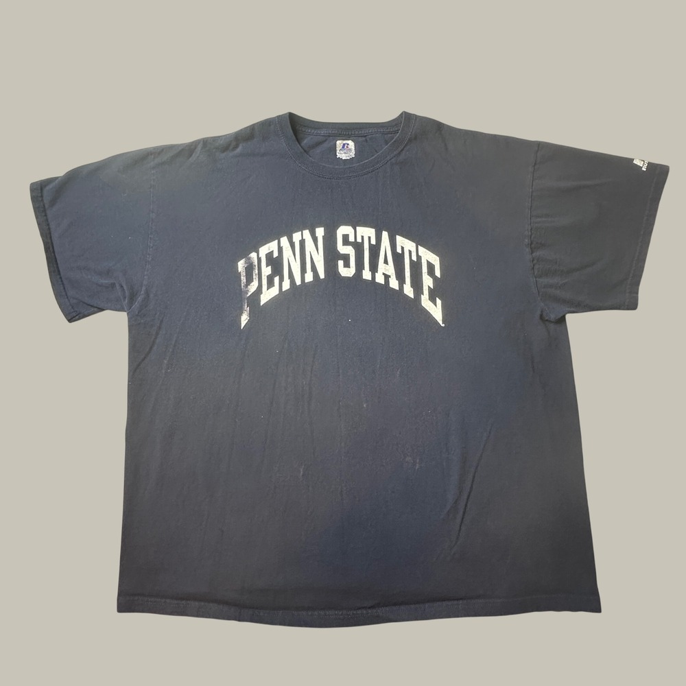 Penn State T-Shirt Mens XXL Navy Blue NCAA Football Russell Athletic Sportswear